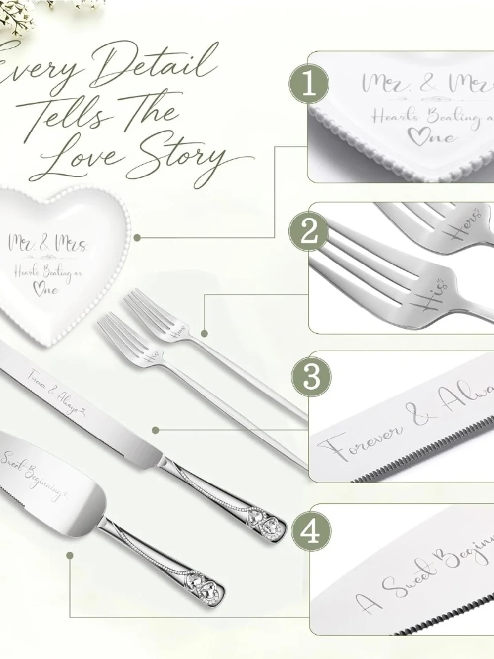 7 Piece Wedding Cake Cutting Set
